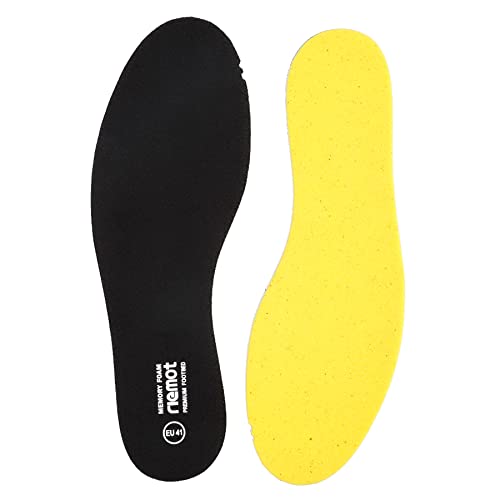 Image of riemot Memory Foam Insoles for Men Women, Super Soft Replacement Innersoles for Sneakers Walking Shoes Boots Liners, Thin Comfort Cushioning Shoe Insert Black-5mm EU 46
