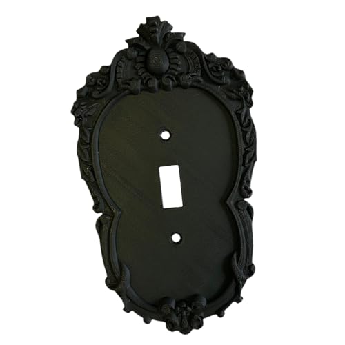 Placa de pared decorativa y cubierta de interruptor de luces retro negro para diseño interior 6