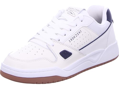 Skechers Men's Koopa Harry Kane Court Sneaker, White Leather, Suede/Navy Trim, 8 UK