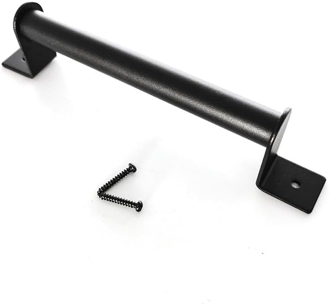 SUYA 229mm Rustic Sliding Barn Door Handle Pull Heavy Duty Solid Carbon Steel Door Pull Handle for Gates Garage Shed,Exterior and Interior use,Black(2PCS)