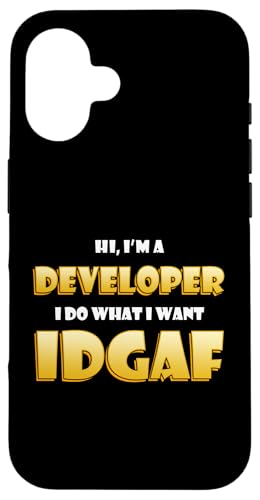 Developer IDGAF Funny Occupational Hacker Costume Coder Dev �X�}�z�P�[�X iPhone 16 �p