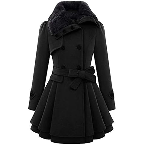 EFOFEI Women's Winter Trench Coat with Belt Cover