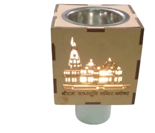 Worldwide e-Mart Wooden Ram Mandir Kapoor Burner with Light Wood Karpooram Camphor Kapoor Dani Diffuser Electric Machine Electrical Stand for Home Fragrance (B0CWXB3BKN) Amazon Price History, Amazon Price Tracker