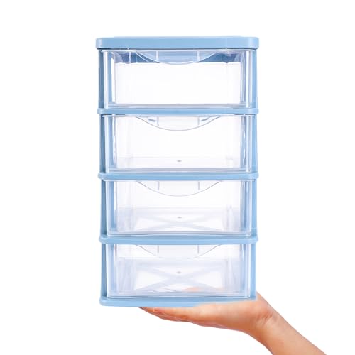 Tiroir transparent réglable sur cette boîte de rangement de bureau plastique