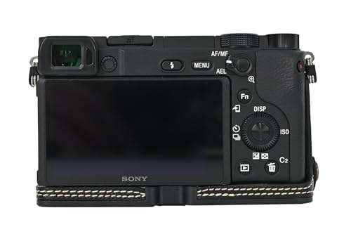 Funda para cámara Sony Alpha A6400 de cuero PU negro miniatura 2