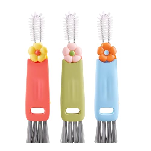 Image of Upgraded 3 in 1 Cup Lid Cleaning Brush, 2026 New Multifunctional Lid Cleaner Brush, Portable Crevice Cleaning Brush Set for Baby Bottle Gap Tight Spaces