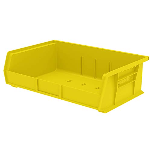 Akro-Mils 30255 AkroBins Plastic Storage Bin Hanging Stacking Containers, (11-Inch x 16-Inch x 5-Inch), Yellow, (6-Pack)