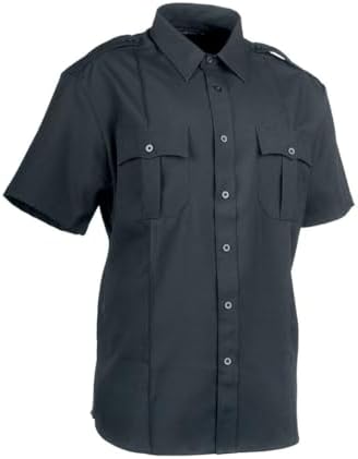 First Class 100% Polyester Short-Sleeve Men's Uniform Shirt Navy Blue
