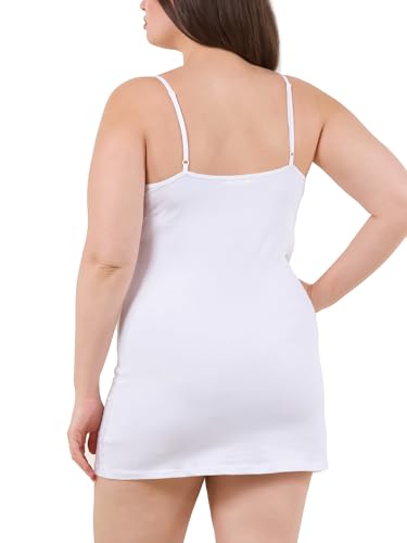 Image of Long Cotton Camisole Spaghetti Strap Tank Top for Women Basic Cami Tops Womens Undershirts - Pack 1-4
