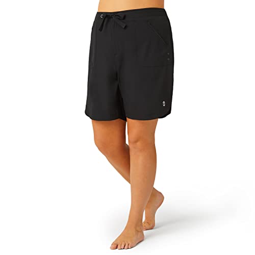 Free Country Women's Plus Size Bermuda Board Short II Black 3X