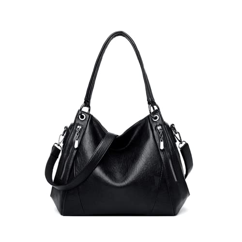 WENICER Hobo Bags for Women Leather Purses and Handbags Large Hobo Purse Shoulder Bags with Adjustable Shoulder Strap-Black