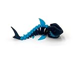 3D printed Shark Glow in the Dark Red, Blue, or Green (Blue)