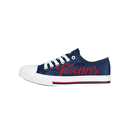 Image of FOCO Womens NFL Team Logo Ladies Fashion Color Glitter Low Top Canvas Sneakers Shoes