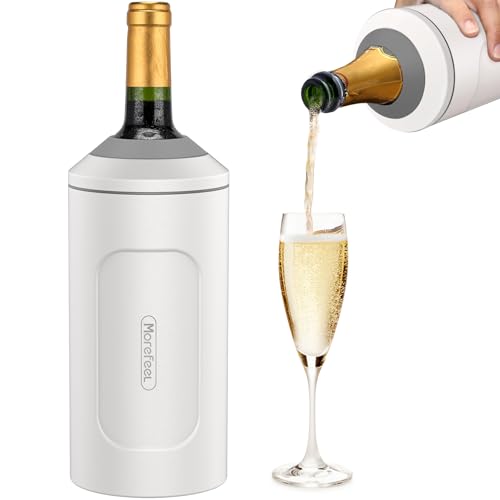 Wine Chillers for Bottles-Ideal Gift for Wine Lover, Stainless Steel Portable Champagne Cooler Sleeve Bucket-Double Walled Vacuum Insulated for Most 750ml Bottles with Long-Lasting Temperature Control