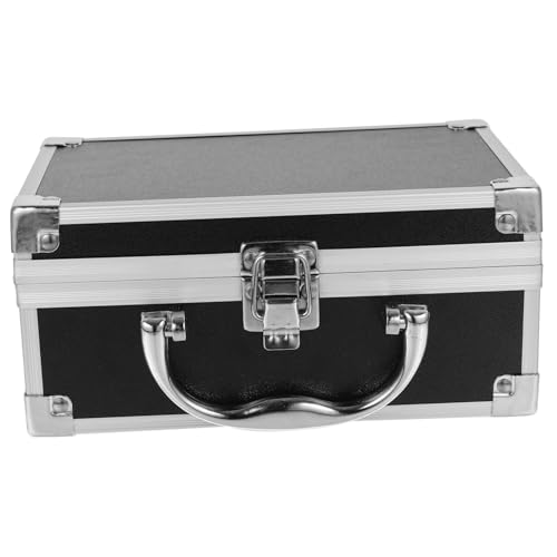 NOLITOY アルミ合製ポータブルメイク収納ボックス 小型軽量キャリングケース 持ち運び便利 多機能化粧品オーガナイザー ブラック