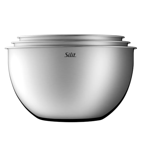 Foto von Silit Küchenschüssel-Set 3-teilig, Edelstahlschüsseln, multifunktional als Rührschüssel Edelstahl, Salatschüssel, Servierschüssel, stapelbar