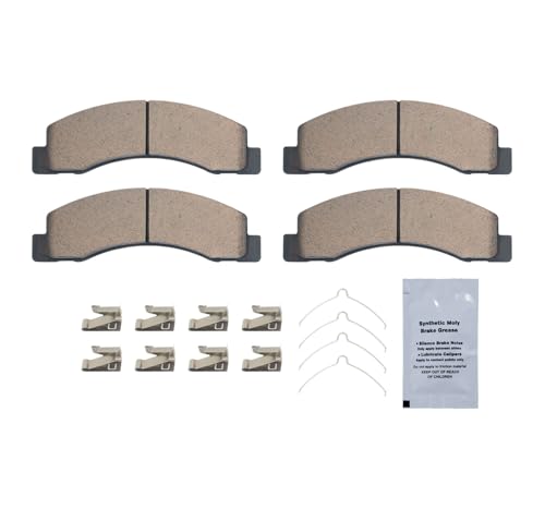 Image of HUSCH D824 Front Ceramic Brake Pads Kit Fit For Ford Excursion 2000-2005, For F-250 Super Duty 1999-2004, For F-350 Super Duty 1999-2004