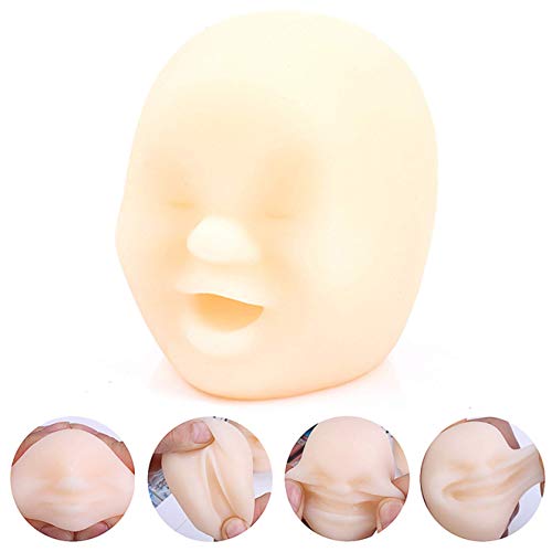 MichPong Funny Human Face Emotion Balls,Scented,Fidget Toys Stress Relief Squeeze Ball Stress Toys for Kids and Adults,Sensory Toys for Autism,Anxiety Relief,Heal Your Mood (White, Provocation)