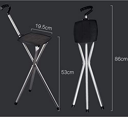 Canne pliante multifonction avec petit tabouret extérieur antidérapant - 4