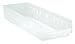 Quantum Storage QSB114CL 6-Pack 4" Hanging Plastic Shelf Bin Storage Containers, 23-5/8" x 8-3/8" x 4", Clear