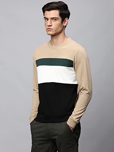Image of Dennis Lingo Men's Poly Cotton Sweatshirt with Crew Neck - Regular Fit and Full Sleeves, Casual Winterwear for Men
