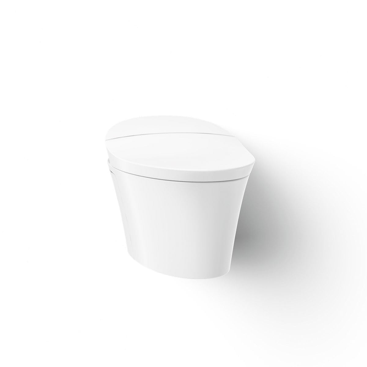 KOHLER 5402-0 Veil Smart Toilet with Auto Open & Close, One-Piece Wall-Hung Elongated Intelligent Bidet Toilet with Heated Seat and Dual-Flush, White
