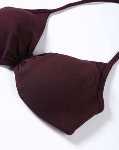 Image of AUROLA Influence Strappy Bra Sports Bras for Women, Backless Padded Impact Strappy Bra Workout Gym Yoga with Removable Cups