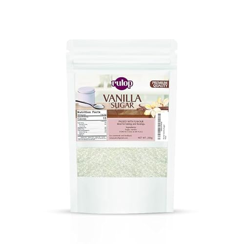 Rulop Premium Vanilla Sugar 200g, for Baking, Home Cooking, Coffee, Cocktails, Cakes & Dessert Making (200gm) Rulop Premium Vanilla Sugar 200g, for Baking, Home Cooking, Coffee, Cocktails, Cakes & Dessert Making (200gm)