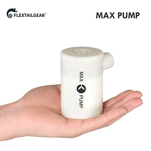 FLEXTAILGEAR - MAX Pump Portable Air Pump with 3600mAH Battery USB Rechargeable lightest Air Pump -Quick Inflate Deflate for Air Mattress, Pool Toys, Floats, Swimming Ring, Lifebuoy, Air Bed(White)