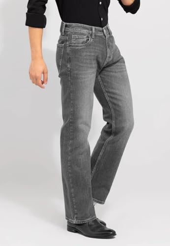 Image of Waltz Men's High Waist Stretchable Boot Cut Wide Leg Flared Casual Denim Bell Bottom Jeans Pants for Men - Comes in Multiple Sizes & Colours (Black, Dark & Light Blue, Grey, White & Khaki) 28 to 40