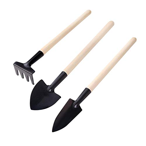 Ensemble Mini Outils de Jardinage,Petits râteaux et Pelle,pour bonsaï,Soins en intérieur et en extérieur,Pot de Fleurs,succulentes, Plants,bonsaï et Plantation,Meilleurs Cadeaux de Jardinage 3 pc (A) Cover