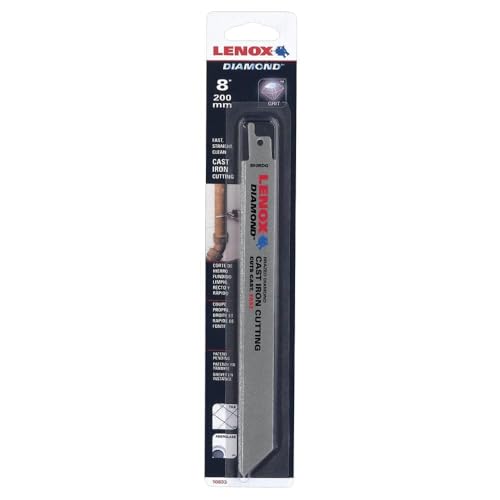 LENOX 10833800RDG Diamant-Säbelsägeblatt für Guss 200 x 19 x 1,0mm, Full Size, silber
