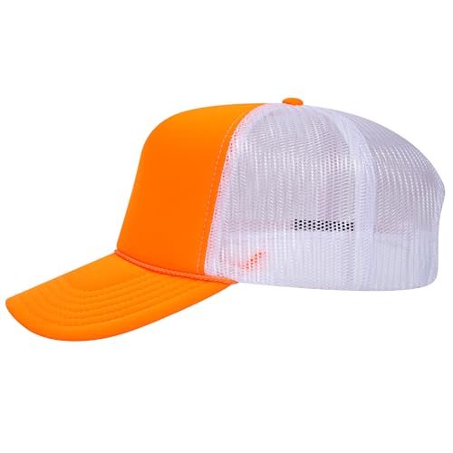 Image of OTTO Polyester Foam Front 5 Panel High Crown Mesh Back Trucker Hats in 97, Bulk, Wholesale