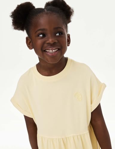 Image of Marks & Spencer Girl's Cotton Blend Fit and Flare Knee-Length Casual Dress