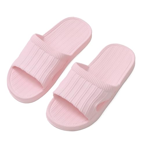 JOMIX Damen Badelatschen - Sommer Bunte Badeschuhe rutschfest Hausschuhe Weich Badeschlappen Leicht Schlappen PD7814 (Rosa, 40EU)