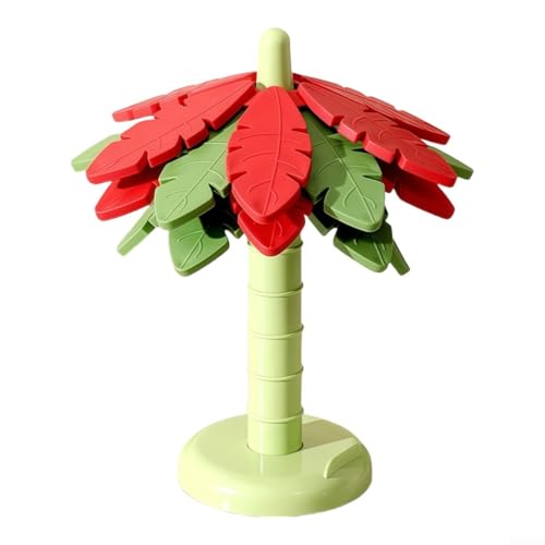Image of Compact Tree Shaped Silicone Trivet Stand Holding 4 Pads for Hot Pots Pans and Beverage Protection on Any (Red)