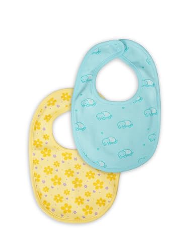 Image of Kidbea Organic Cotton Baby Bib, Adjustable Snap Closure Soft Absorbent Feeding Bibs Apron for Newborns & Infants Child With Cute Prints | Reusable Baby Essential