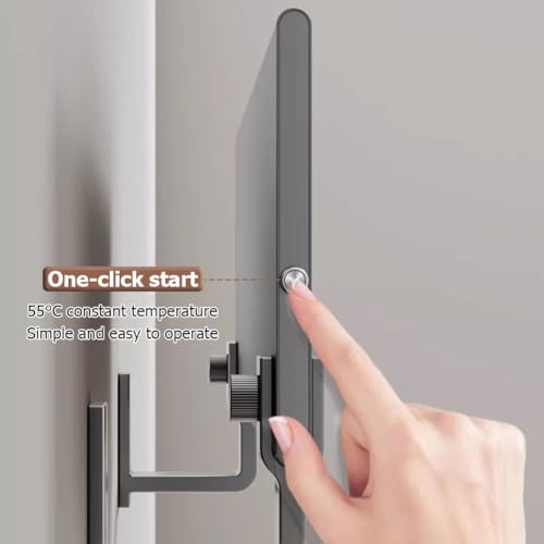 Secador de toallas vertical calefactable de aleación de aluminio de pared con botón a 55 °C 5