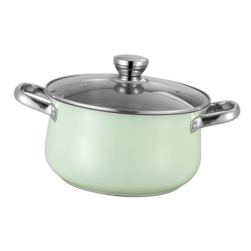 GRIRIW Olla Inoxidable Doble Asa para Cocción de y Ramen Compatible con Cocinas de Inducción y Gas Gran Capacidad y Limpieza