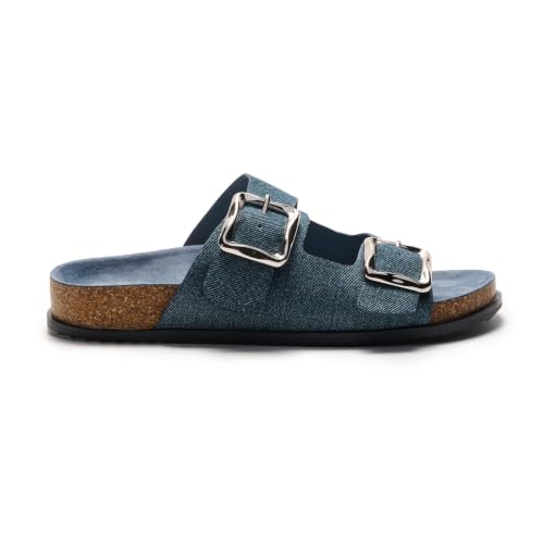 Image of C.Paravano Women Suede Leather Slide Sandal Slip on Wide Width Arch Support