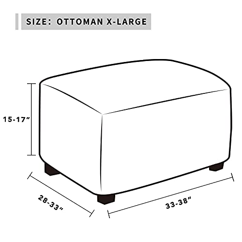 Funda otomana elástica suave para protector de muebles rectangular 7
