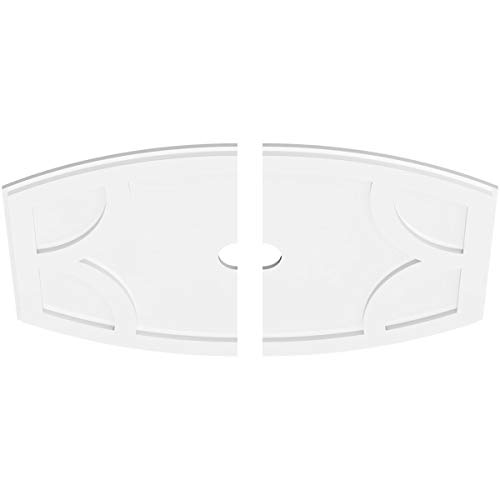 Image of Ekena Millwork CMP36X24KY2-03000 Kailey Architectural Grade PVC Contemporary, Two Piece Urethane Ceiling Medallions 36 inchW x 24 inchH x 3 inchID x 19 1 /2 inchC x 1 inchP