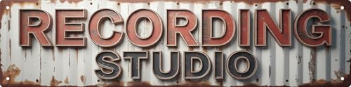 WSUPBPR Recording Studio Metal Sign 4x16in Professional Plaque for Music