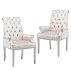 Luxurious velvet dining chairs set of 2 modern upholstered tufted dining room chairs armrests dining chairs with stainless steel leg beige  urban country home decor