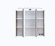 Pelipal Badezimmer-Spiegelschrank Quickset 374 in Eiche Ribbeck quer Nachbildung mit LED-Beleuchtung, 60 cm breit | Badschrank mit Spiegel, 3 Türen und 6 Einlegeböden