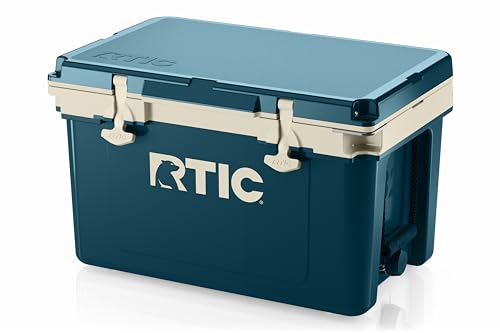 RTIC Ultra-Light 32 Quart Hard Cooler Insulated Portable Ice Chest Box for Drink, Beverage, Beach, Camping, Picnic, Fishing, Boat, Barbecue, 30% Lighter Than Rotomolded Coolers, Marine/Canvas