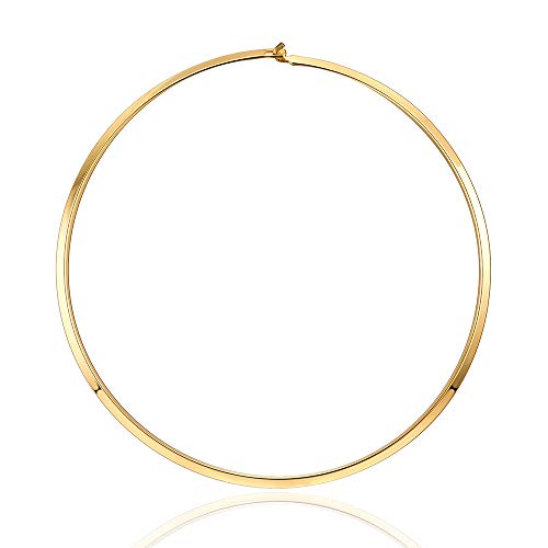 Statement women choker necklace polished stainless steel chunky n…
