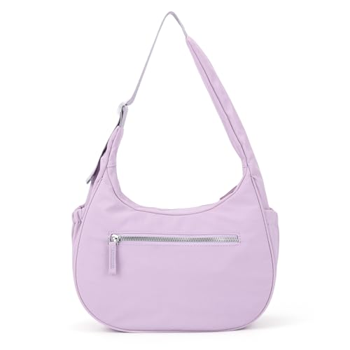 Image of JANKS Small Puffer Crescent Shoulder Bag for Women, Nylon Quilted Puffy Crossbody Purse, Cute Hobo Shoulder Handbags