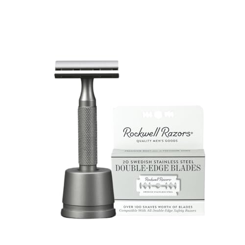 Rockwell Razors 6S Adjustable Double Edge Safety Razor & Matte Stainless Steel Razor Stand With 25 Swedish Stainless Steel Double-Edge Blades - Precision Shaving Bundle for Smooth, Irritation-Free Sha image 2
