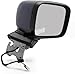 Universal Side Mirror for Vehicles, Black Automotive Exterior Mirror with LED Turn Signal Light, Manual Adjustable